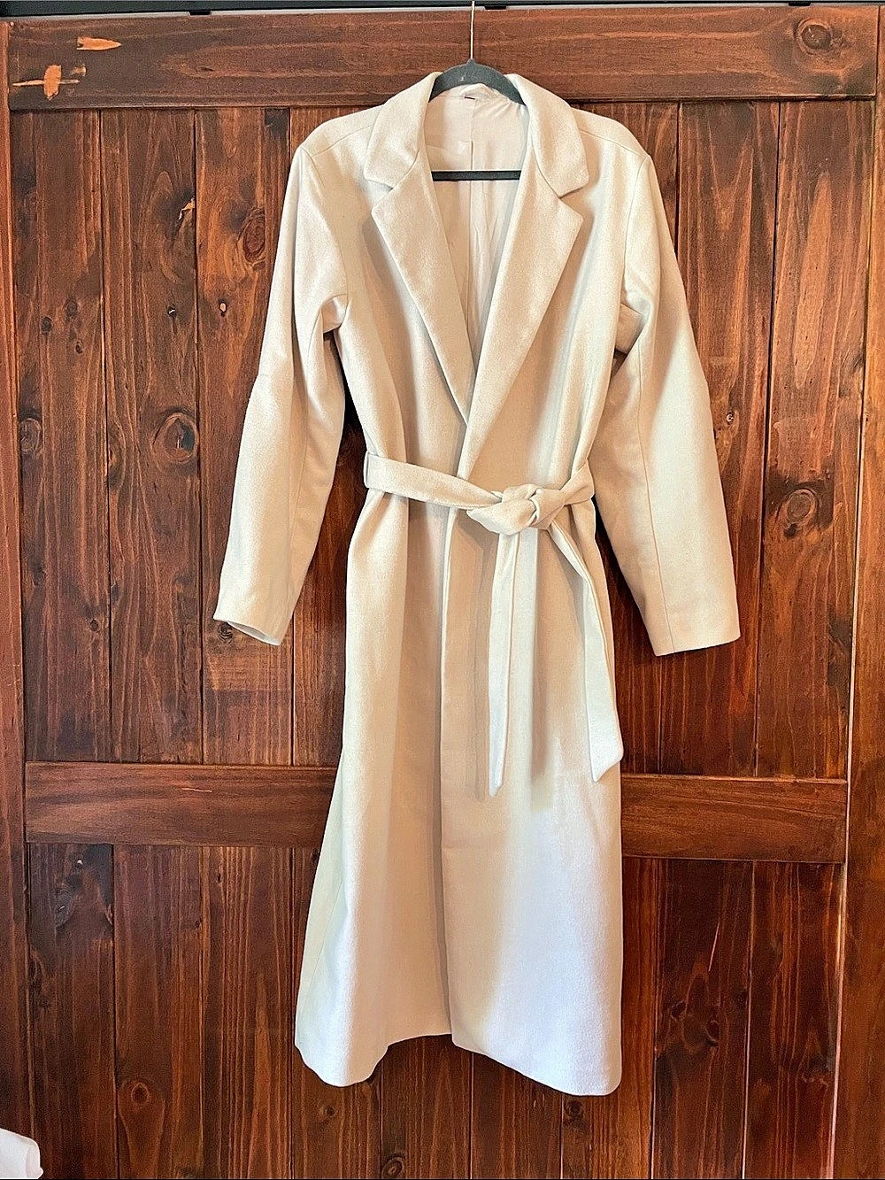 Belted Cream Trench Coat